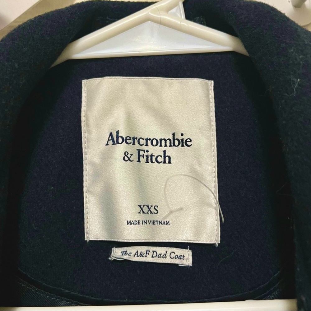 Abercrombie Navy Dad Wool Coat XXS New Pics Added - Picture 2 of 7